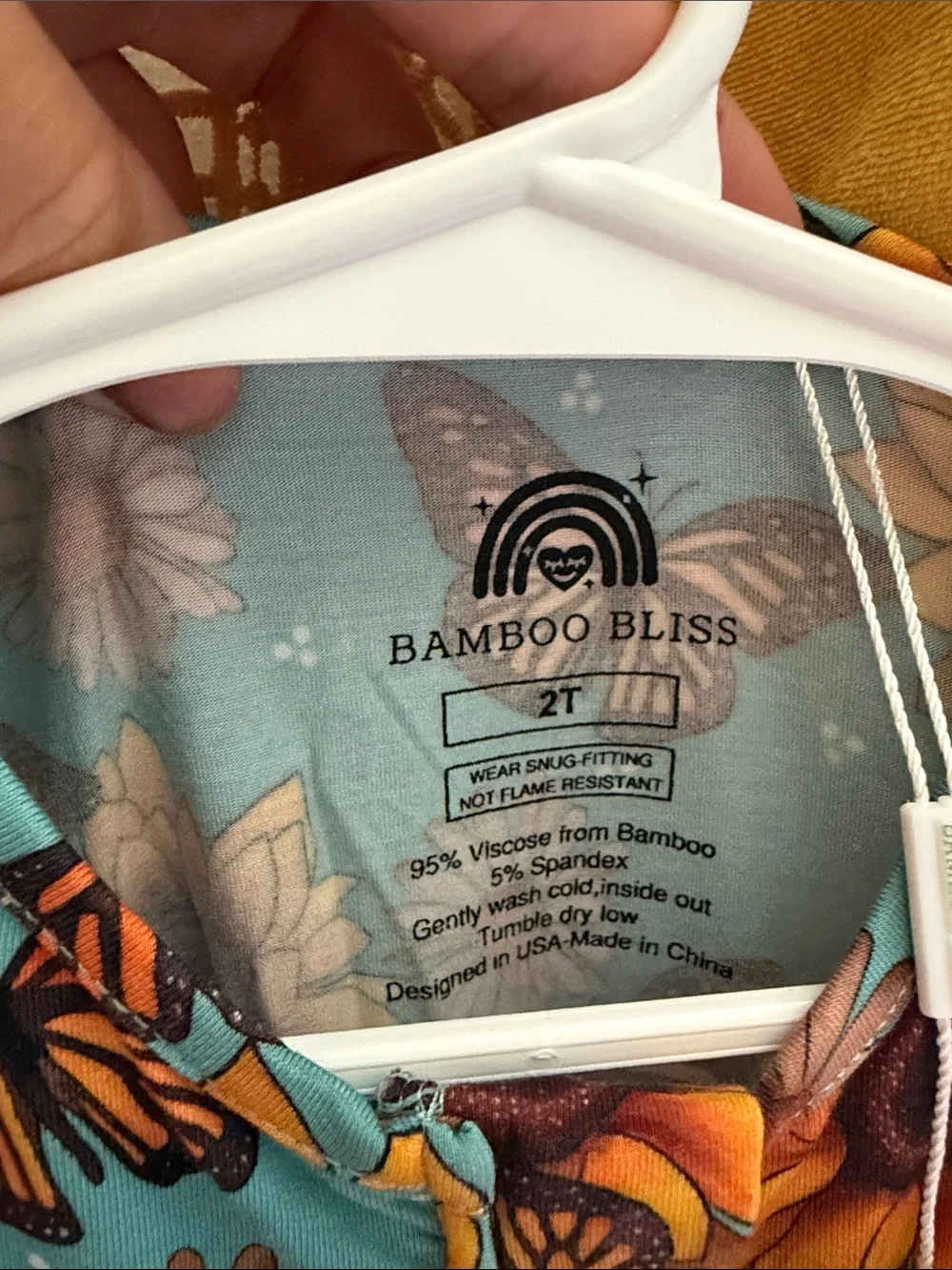 Bamboo Bliss Sunflower & Butterfly Short Zippy 2T NWT